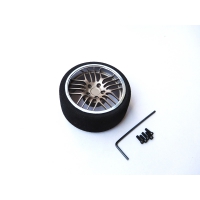 HIROSEIKO Alloy Steering MF Wheel (20-Spoke)(Flat Ti + Silver)